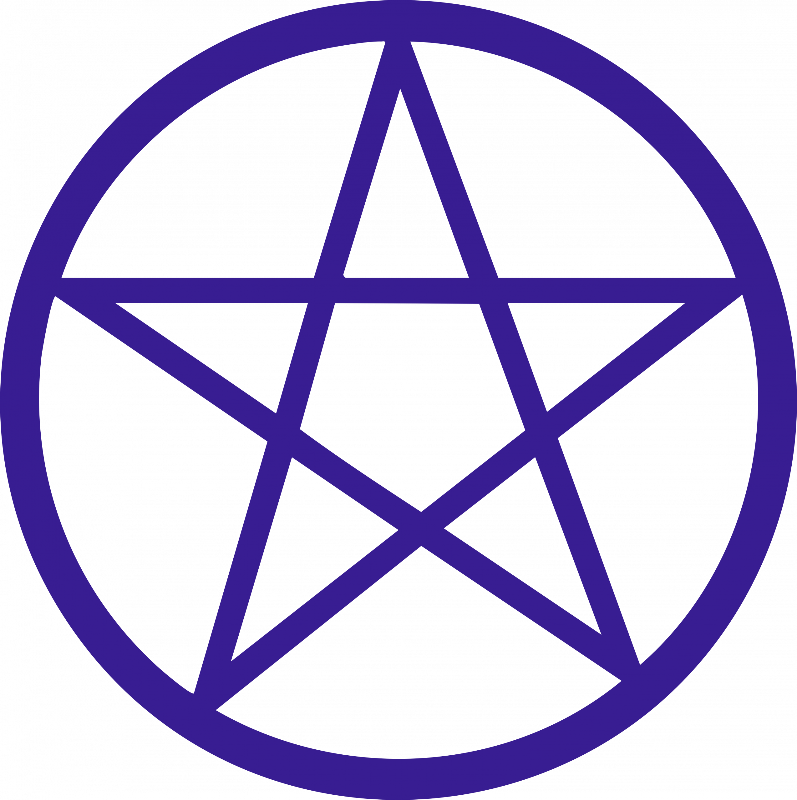 Pentacle icon, a five-pointed star within a circle, symbolizing Wiccan spirituality and protection.